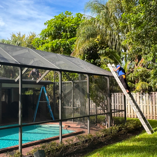 Pool screen installation